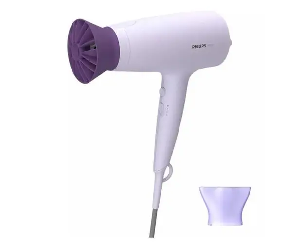 Uscator de par Philips BHD341/10, 2100 W, 6 Viteze (Alb/Mov)