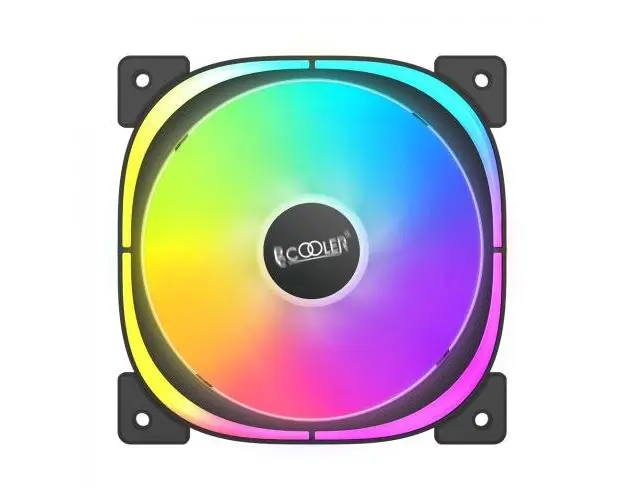 Ventilator PCCOOLER EF120 ARGB, iluminare ARGB, 120 mm, 1500 rpm, PWM (Negru)