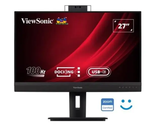 Monitor IPS LED ViewSonic 27inch VG2757V-2K, QHD (2560 x 1440), HDMI, DisplayPort, Boxe, Pivot, Webcam, 100 Hz, 5 ms (Negru)