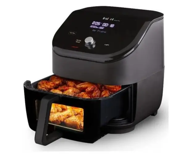 Friteuza cu aer cald Instant Pot Vortex Plus 6 Clear Cook, Ecran digital, Cos detasabil, 6 functii de gatire, 5.7 L, 1700 W (Negru)