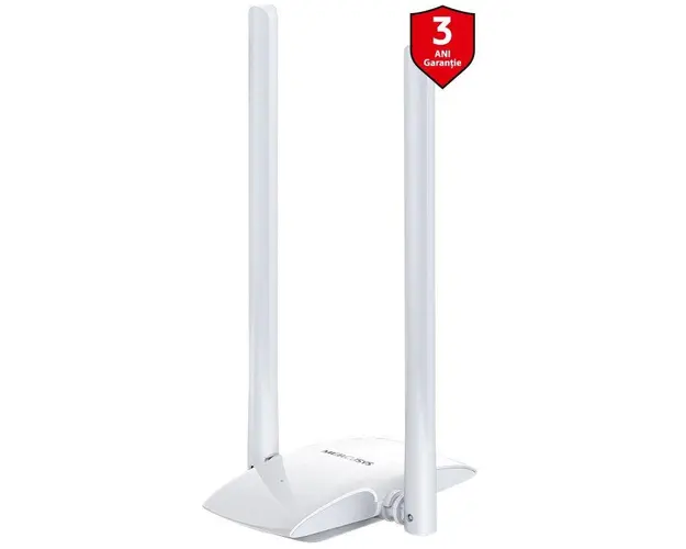 Adaptor USB Wireless Mercusys MW300UH, 300 Mbps, 2 Antene externe (Alb)