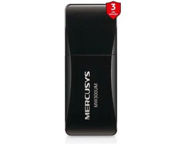Adaptor Wireless Mercusys MW300UM, 300 Mbps, USB 2.0, Antena interna (Negru)