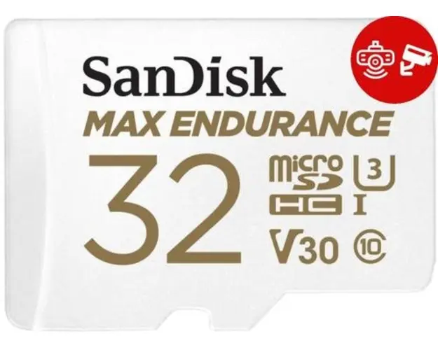 Card de memorie Sandisk MAX Endurance microSDHC, 32GB, Clasa 10, UHS-I U3 + Adaptor SD