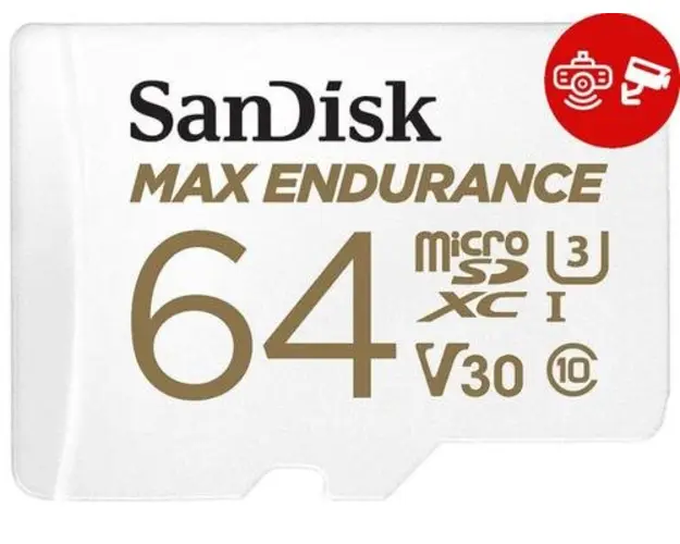 Card de memorie Sandisk MAX Endurance microSDXC, 64GB, Clasa 10, UHS-I U3 + Adaptor SD