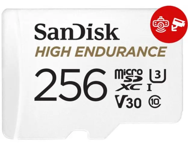 Card de memorie Sandisk High Endurance Video microSDHC, 256GB, Clasa 10, U3, Adaptor microSD