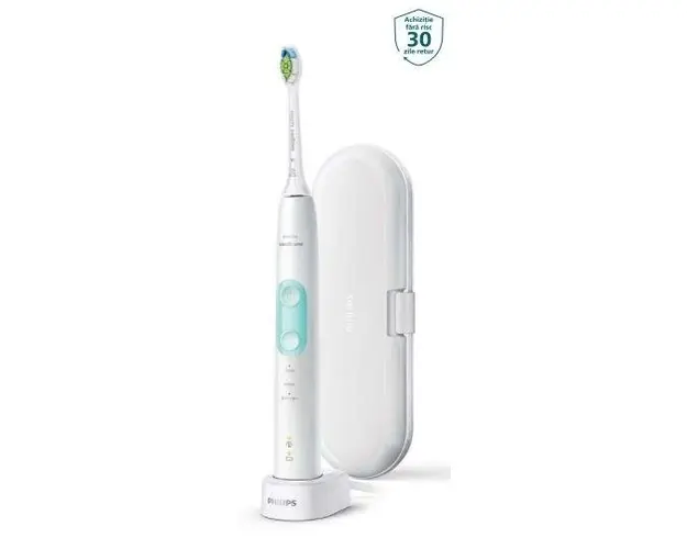 Periuta de dinti electrica Philips Sonicare ProtectiveClean 5100 HX6857/28, 62000 Miscari, Toc transport (Alb)