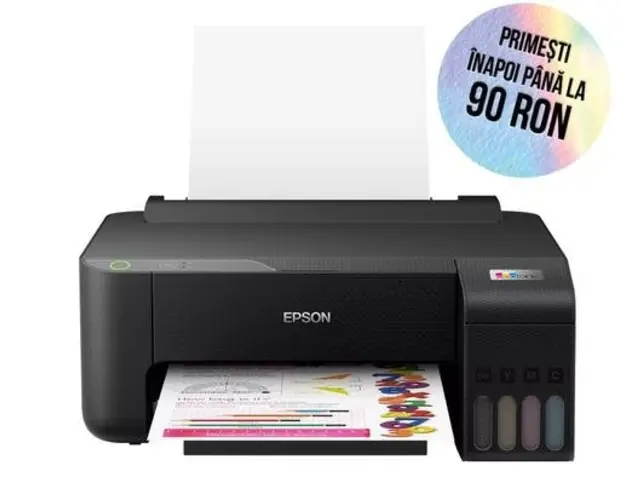 Imprimanta Inkjet Epson EcoTank L1230, A4, Color, 10 ppm, USB (Negru)