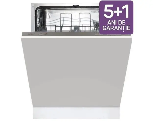 Masina de spalat vase incorporabila Tesla WDI661M, 12 Seturi, 4 Programe, Control electronic, Clasa E, 60 cm (Argintiu)
