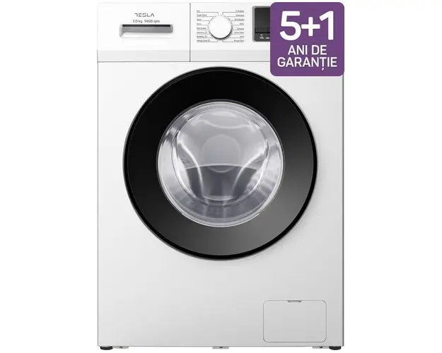 Masina de spalat rufe Tesla WF71460T, 7 kg, Clasa A, 1400 RPM, Inverter, 16 programe, Delay Start (Alb)