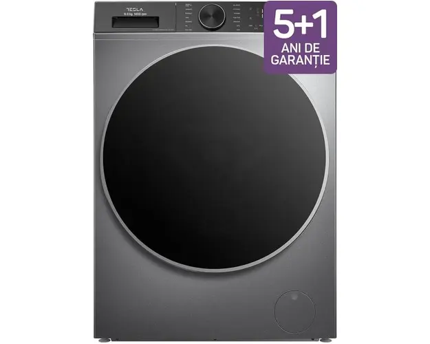 Masina de spalat rufe Tesla WF91480TS, 9 kg, Clasa A, 1400 RPM, Inverter, 14 programe, LED (Argintiu)