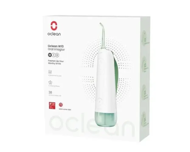 Irigator bucal Oclean W10 Water Flosser, 1400 Pulsatii pe minut, 5 Programe (Alb/Verde)