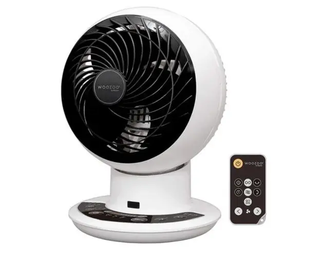 Ventilator de birou Woozoo Iris Ohyama PCF-SDC15T, 25W, 10 trepte viteza, Telecomanda, Timer (Alb)
