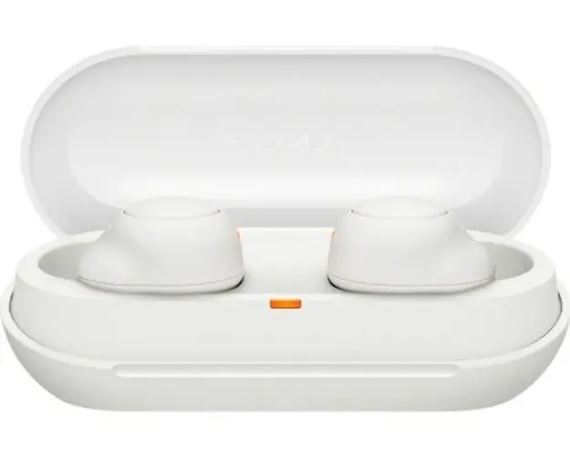 Casti Stereo Sony WFC500W, True Wireless, Microfon, Bluetooth, IPX4, Autonomie 10 ore (Alb)