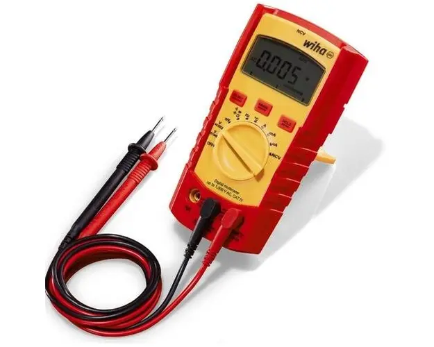 Multimetru digital Wiha WH45215, 1000 V AC, IP40, 2 baterii AAA (Rosu/Galben)