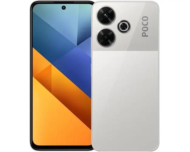 Telefon Mobil Poco M6 4G, Procesor Mediatek Helio G91 Ultra, IPS LCD Capacitive touchscreen 6.79inch, 6GB RAM, 128GB Flash, Camera Duala 108 + 2 MP, 4G, Wi-Fi, Dual SIM, Android (Argintiu)