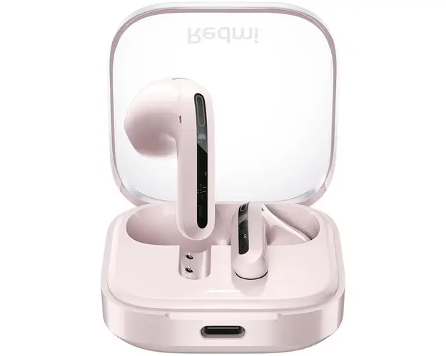 Casti True Wireless Xiaomi Redmi Buds 6 Active BHR8395GL, Bluetooth 5.4, IPX4, Microfon cu anulare zgomot (Roz/Transparent)