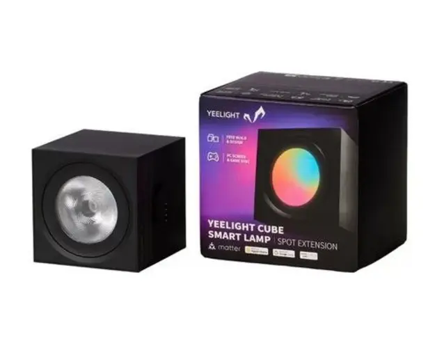 Extensie Lampa de birou LED inteligenta Yeelight Cube Smart Lamp, Spot, 6.5 W, 2100 mAh, iluminare RGB, Wireless (Negru)