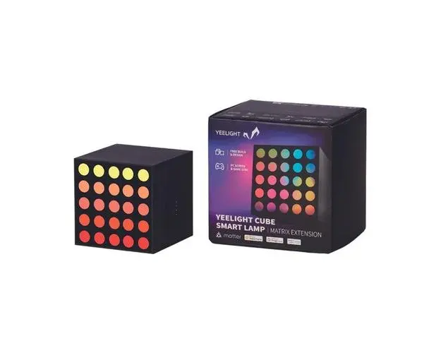 Extensie Lampa de birou LED inteligenta Yeelight Cube Smart Lamp, Matrix, 6.5 W, 2100 mAh, iluminare RGB, Wireless (Negru)