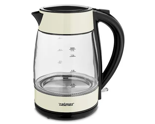 Fierbator de apa Zelmer ZCK8011I, 1.7 l, 2200 W, Sticla (Negru/Bej)