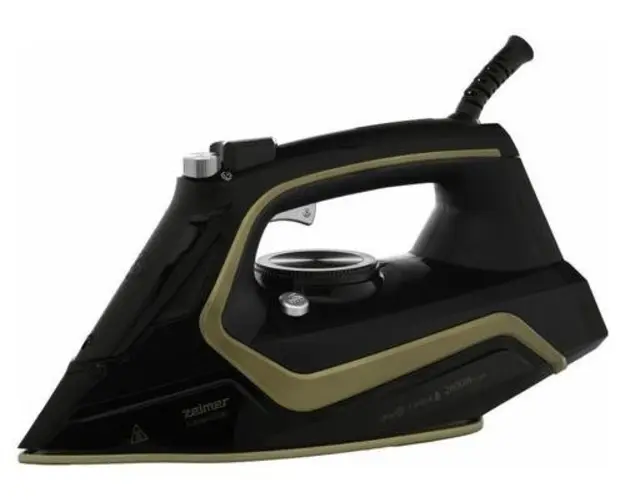 Fier de calcat Zelmer ZIR2620 GoldenGlide, 2600 W, Talpa Ceramica GoldenGlide, Sistem triplu anticalcar, Rezervor 0.28 l (Negru)