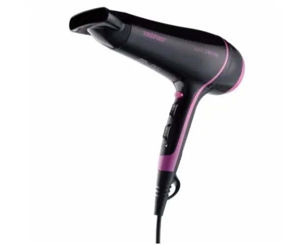 Uscator de par Zelmer ZHD8360, 2400 W, 2 Trepte de viteza, 3 Trepte temperatura (Negru/Roz)