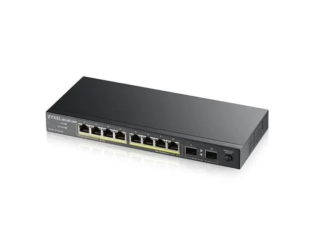 Switch ZyXEL GS1100-10HP, 8 Porturi RJ-45, 2 Porturi 1GB SFP, Gigabit, PoE (Negru)