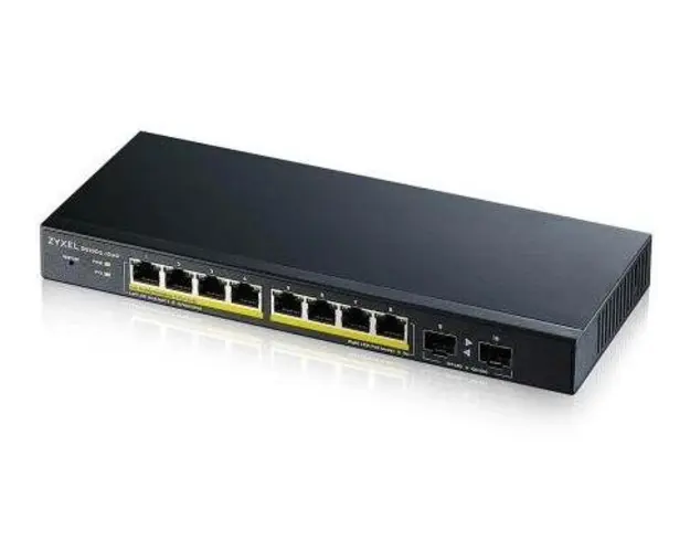 Switch ZyXEL GS1900-10HP-EU0102F, Smart Managed, Layer 2, POE, 8 Gigabit, 70 W, Fanless