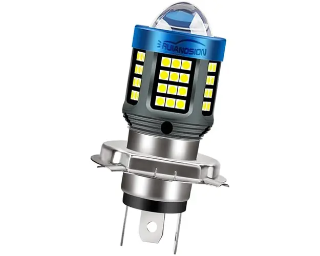 Bec Led H4 MOTO cu doua faze 3030 cu 61 LED SMD temperatura 6000k putere 160W