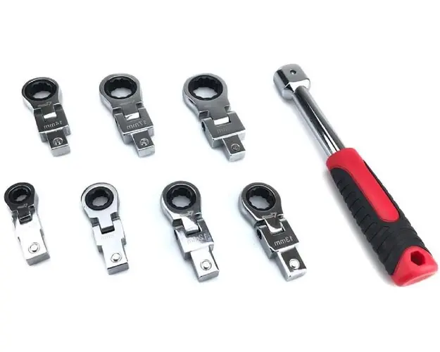 Cheie combinata rotativa cu capete 8 interschimbabile cu diametru variabil 8mm-19mm