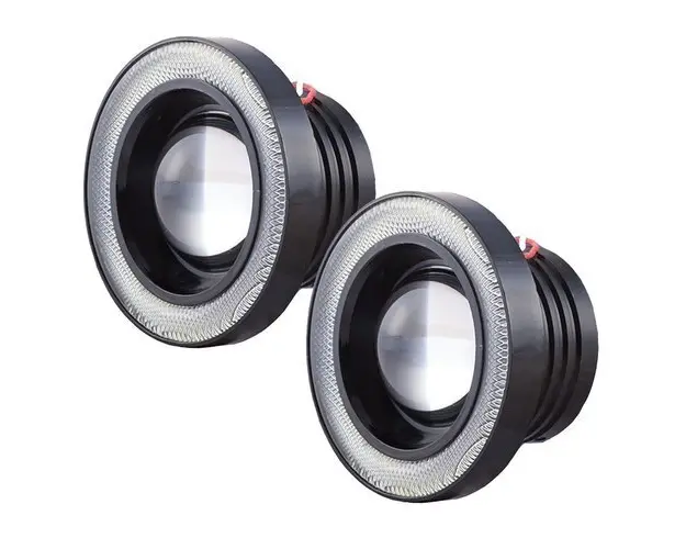 Set 2 Proiectoare 89 mm Angel Eyes cu LED DRL Lumina Alba 
