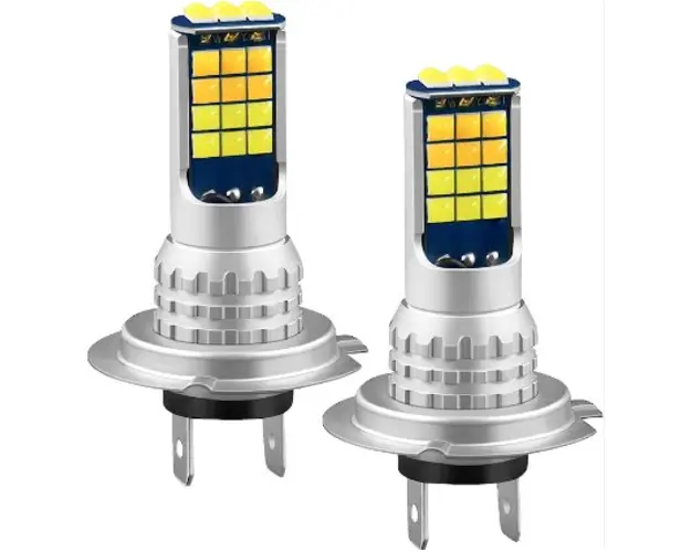 Set 2 Bec Led H7 3030 Smd 90W cu 2 moduri de lumina (rece si calda)