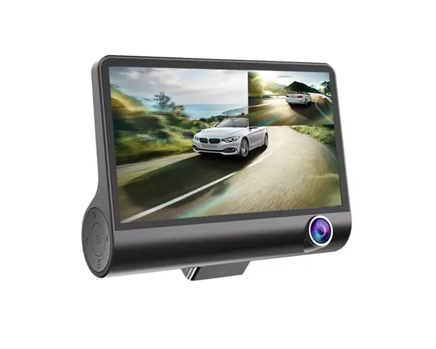 Camera Auto Tripla 3 in 1 ce Filmeaza in Fata in Interiorul si in Spatele Masinii