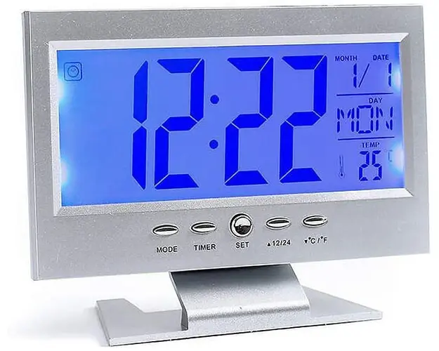 Ceas cu ecran LCD DS 8082 Argintiu
