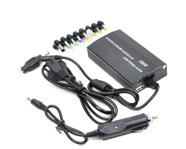 Incarcator Laptop Auto + Priza cu 8 MUFE Universale 12v / 220v AX