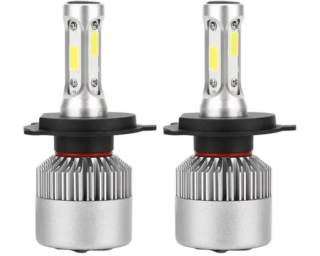 Kit becuri led auto COB S2 H4 2 buc/set 8000Lumeni temperatura 6000K/Alb putere 72W