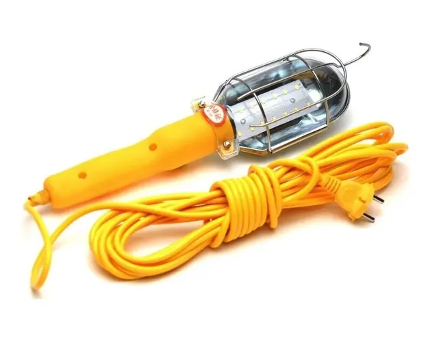 Lampa GALBENA portabila de lucru cu LED cablu 10m 220V