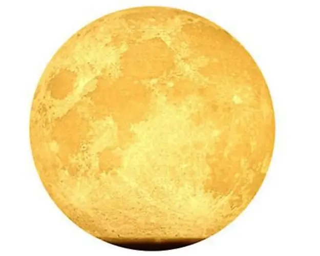 Mini Luna luminoasa cu suport metalic, diametru 13 cm