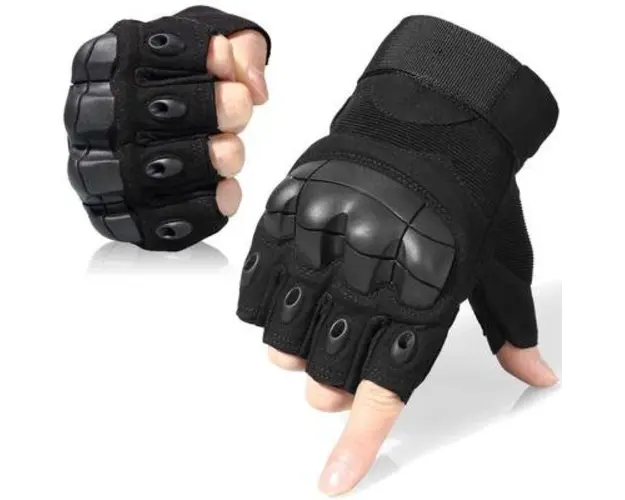 Manusi Biker L NEGRE Jumatate de deget