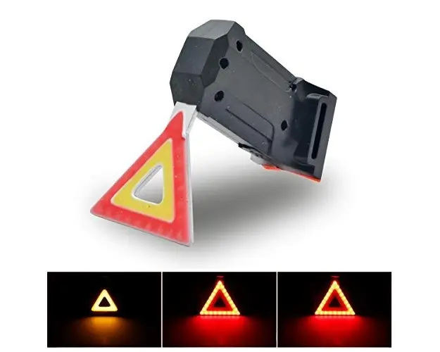 Mini Stop LED Bicicleta Semnalizare TRIUNGI Incarcare USB