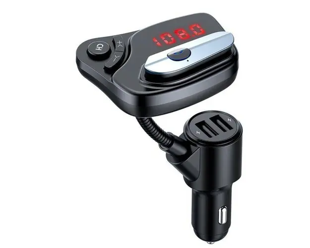 Modulator FM V13 cu casca hands free si 2 porturi USB