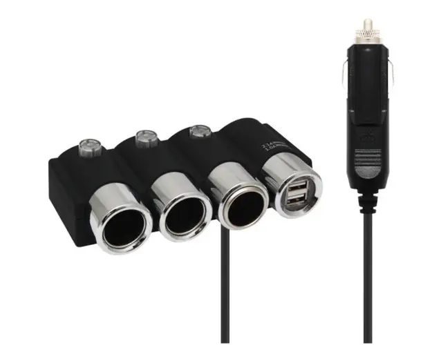 Priza Auto 12V Olesson 1508 cu 5 intrari 120 W negru