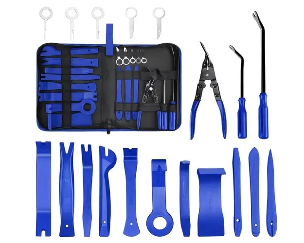 Set husa 19 piese extractoare pentru radio tapiterie cleme auto