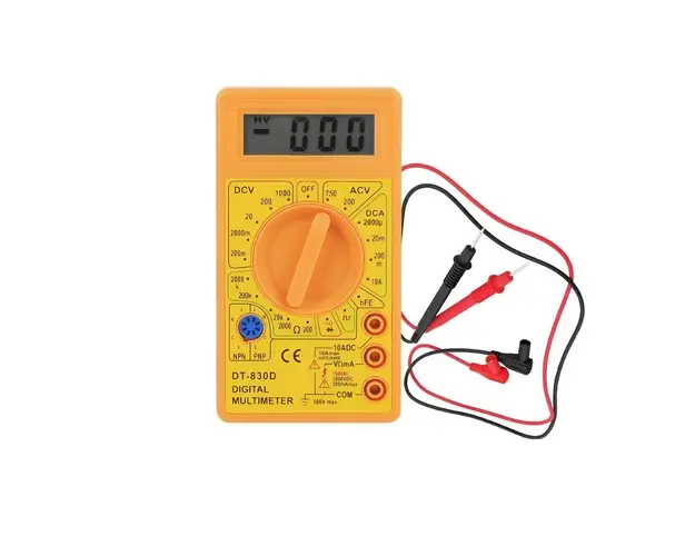 Multimetru digital cu afisaj LCD DT-830D galben