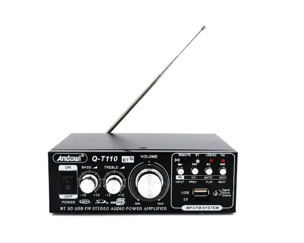 Amplificator Bass Profesional Tip Statie cu Bluetooth Negru Andowl QT110