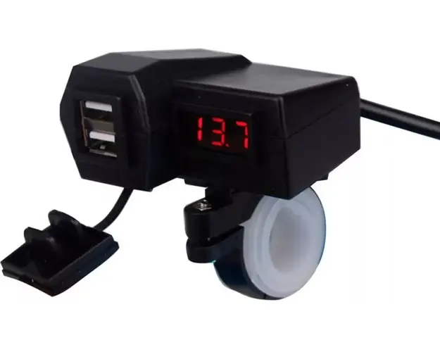 Incarcator USB pentru motocicleta 4in1 CD3311 afisaj LED