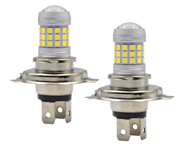 Set 2 becuri auto H4 cu 42 LED SMD 120W 6000k 12/80V doua faze lupa