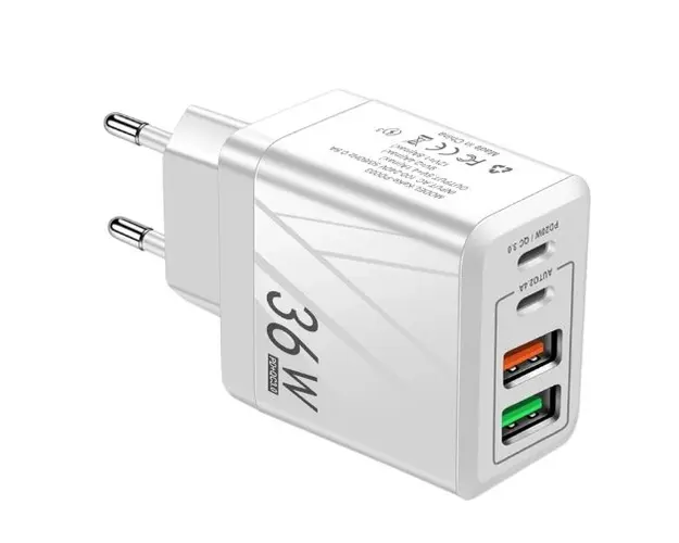 Adaptor Alimentare ALB 2 USB + 2 USB C 36W Incarcator Rapid si Cablu Type C