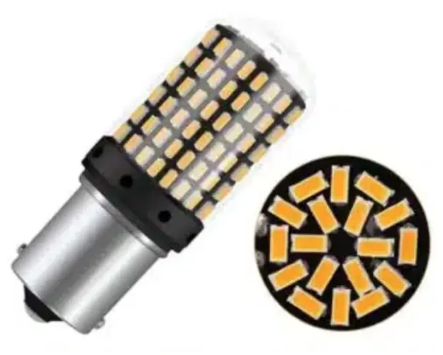 Set 2 Becuri LED Canbus 1156 Pozitie Portocaliu BA15S P21W 144 LED-uri