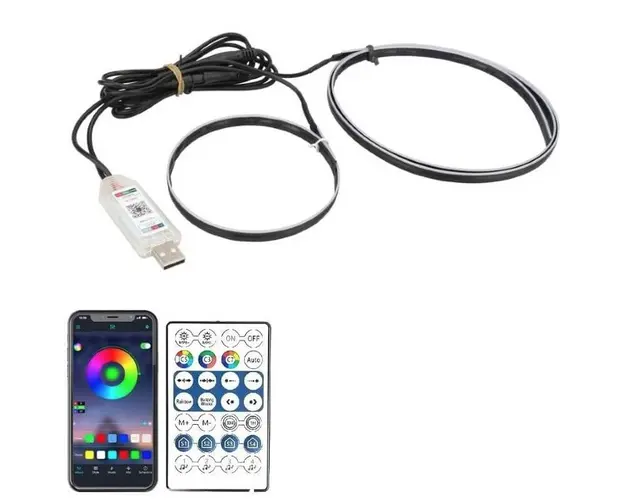 Set 2 benzi acrilice 110cm si 35cm, lumina ambientala auto RGB, alimentare USB