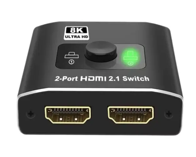 Splitter Switch HDMI cod QZ8Q2 8K cu 2 x HDMI 2.1 60/120 Hz la 1 x HDMI